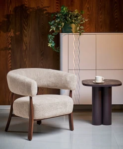 Крісло UDON HALMAR капучино/горіх