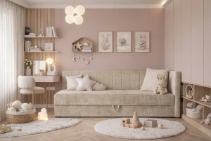 Ліжко-диван RICKY 90 HALMAR бежевий