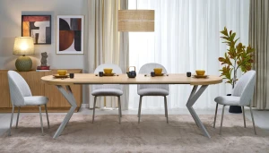 Стіл обідній розкладний PERONI Halmar дуб хикора/кашемір