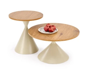 Стіл журнальний комплект PILAR HALMAR дуб золотий/кашемір