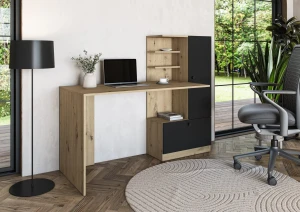 Стіл письмовий HOBAS HALMAR дуб артізан/чорний