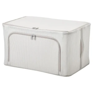 Контейнер для одягу HEMMAFIXARE IKEA 34x51x28 см біло-сіра смужка