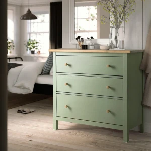 Комод HEMNES IKEA 108x96 см сіро-зелений