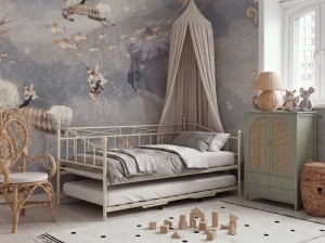 Ліжко розкладне LOUANNEC BELIANI 90х200 бежевий