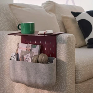 Підставка для підлокітника KRAMPHULT / SKÅDIS IKEA з кошиком темно-червоний