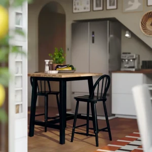 Стіл барний SKOGSTA IKEA натуральний/чорний