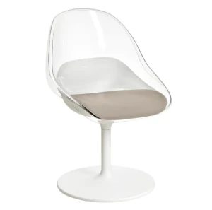 Стілець поворотний BALTSAR IKEA прозорий/білий