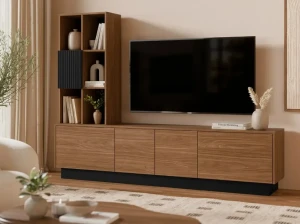 Меблева стінка TINO CAMA горіх Лінкольн/чорний